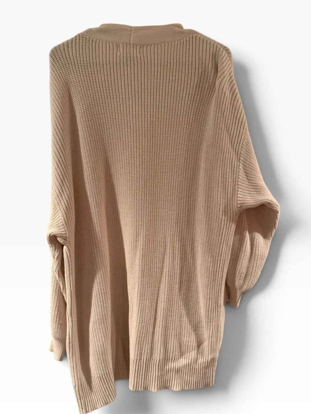 Universal Thread Beige Open-Front Ribbed Cardigan - Picture 3 of 4